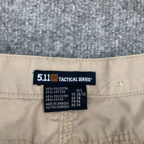 5.11 Tactical Pants Mens 38x32 Tan Ripstop Double Knee Breathable Double Knee - Picture 5 of 11